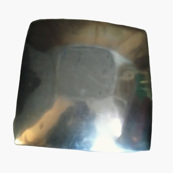 Square Metal Serving Tray Bowl Carved Border Aztec Design Elegant Lodge 11 inch - Picture 2 of 4